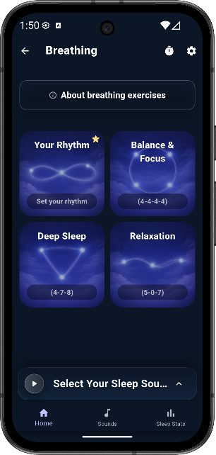 Guided breathing screen